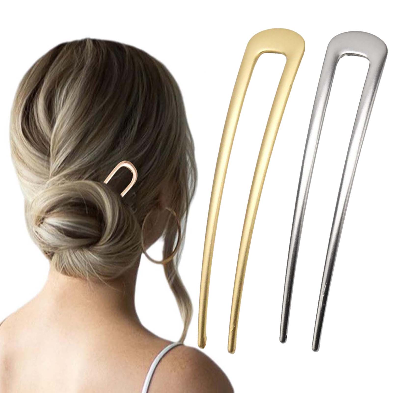 Hair Fork Stick - Franse U-vormige haarspelden vintage metalen haarvorken