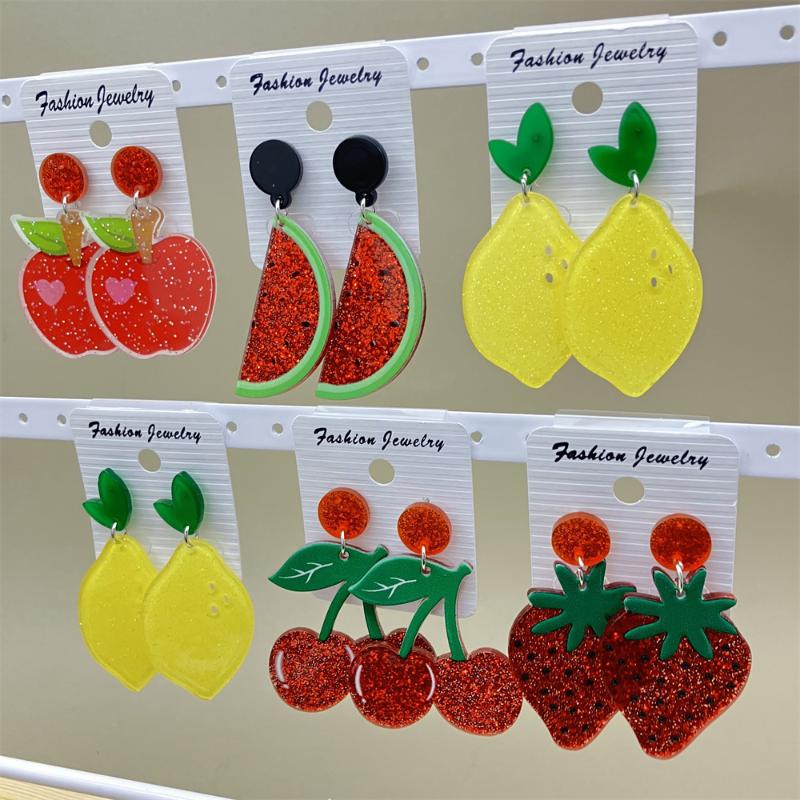 Women'S Accessories Mango - Nieuwe mooie fruitoorbellen Mango Aardbei Watermeloen