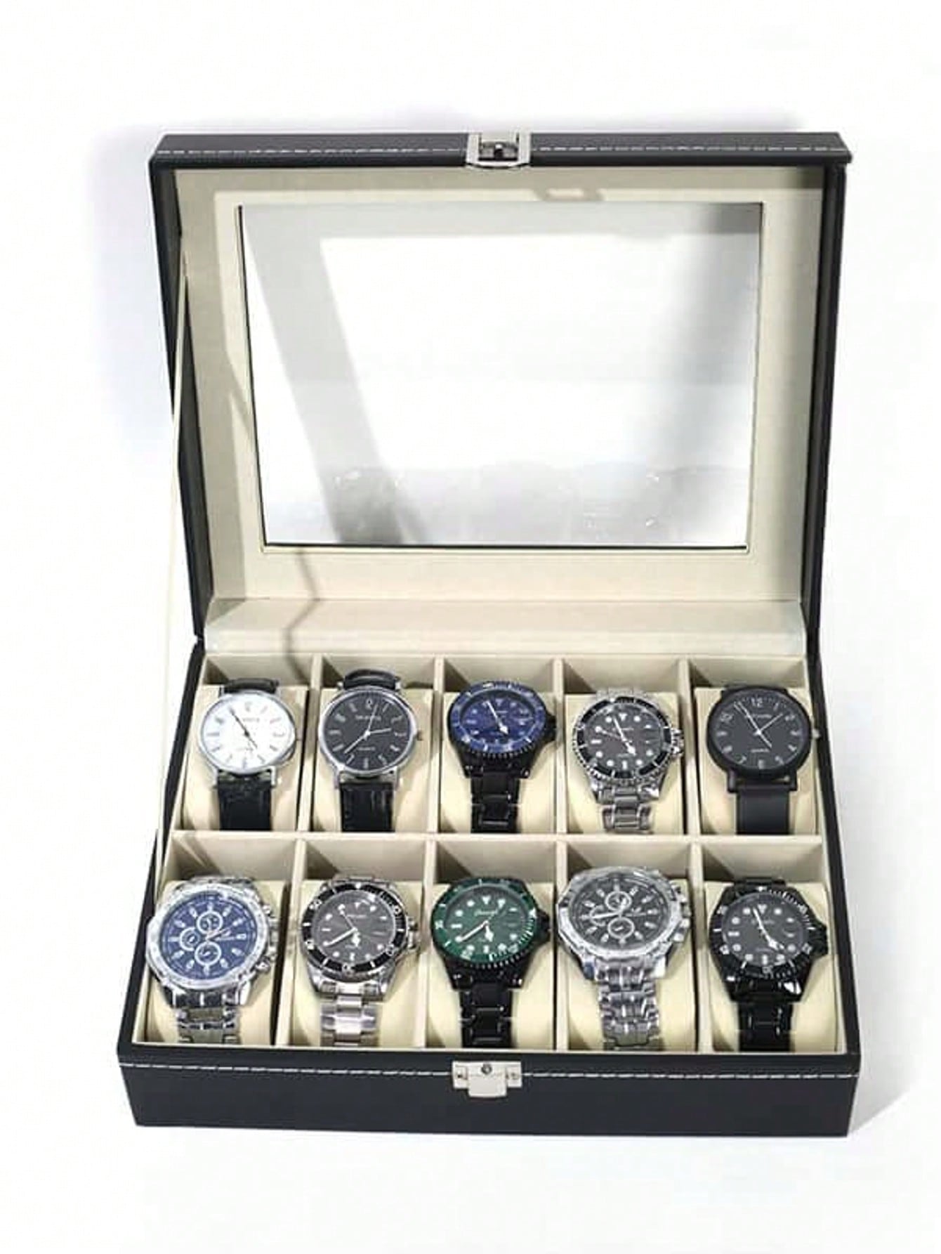 Women Accessories Box - Leren horlogedoos met slot, grote capaciteit