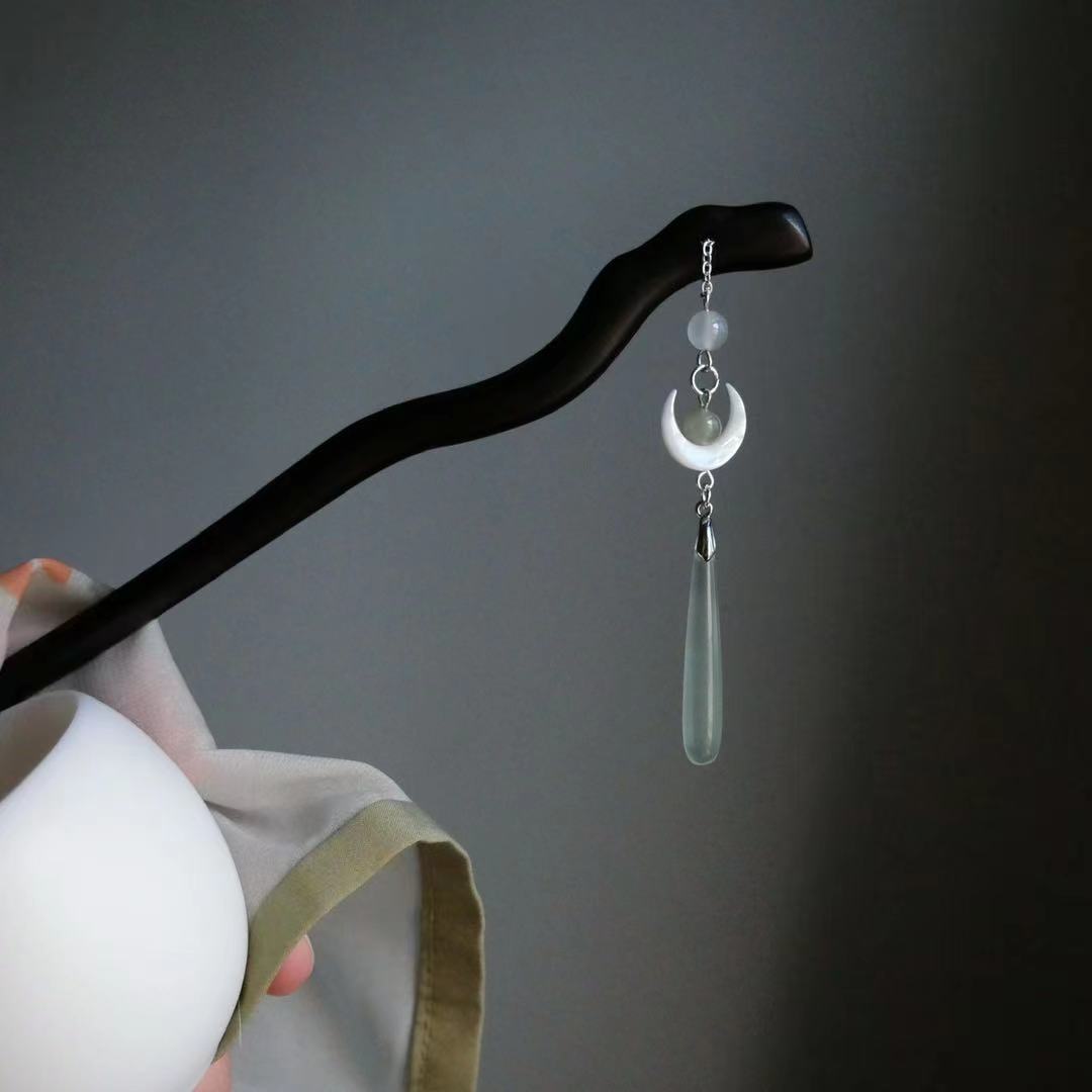 Hair Fork Stick - Traditionele houten zwarte haarstok Chinese stijl