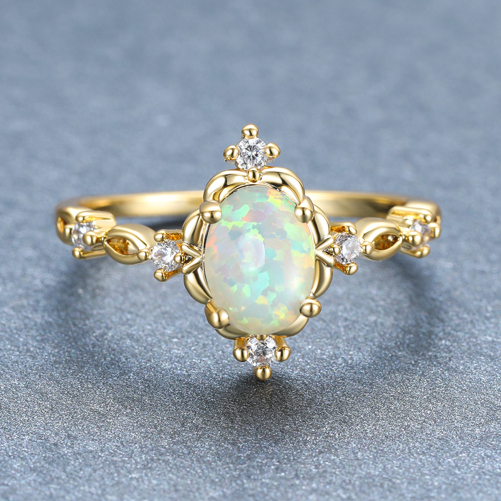 Women'S Accessories Australia - Witte Australia Treasure ovale damesring, Europees