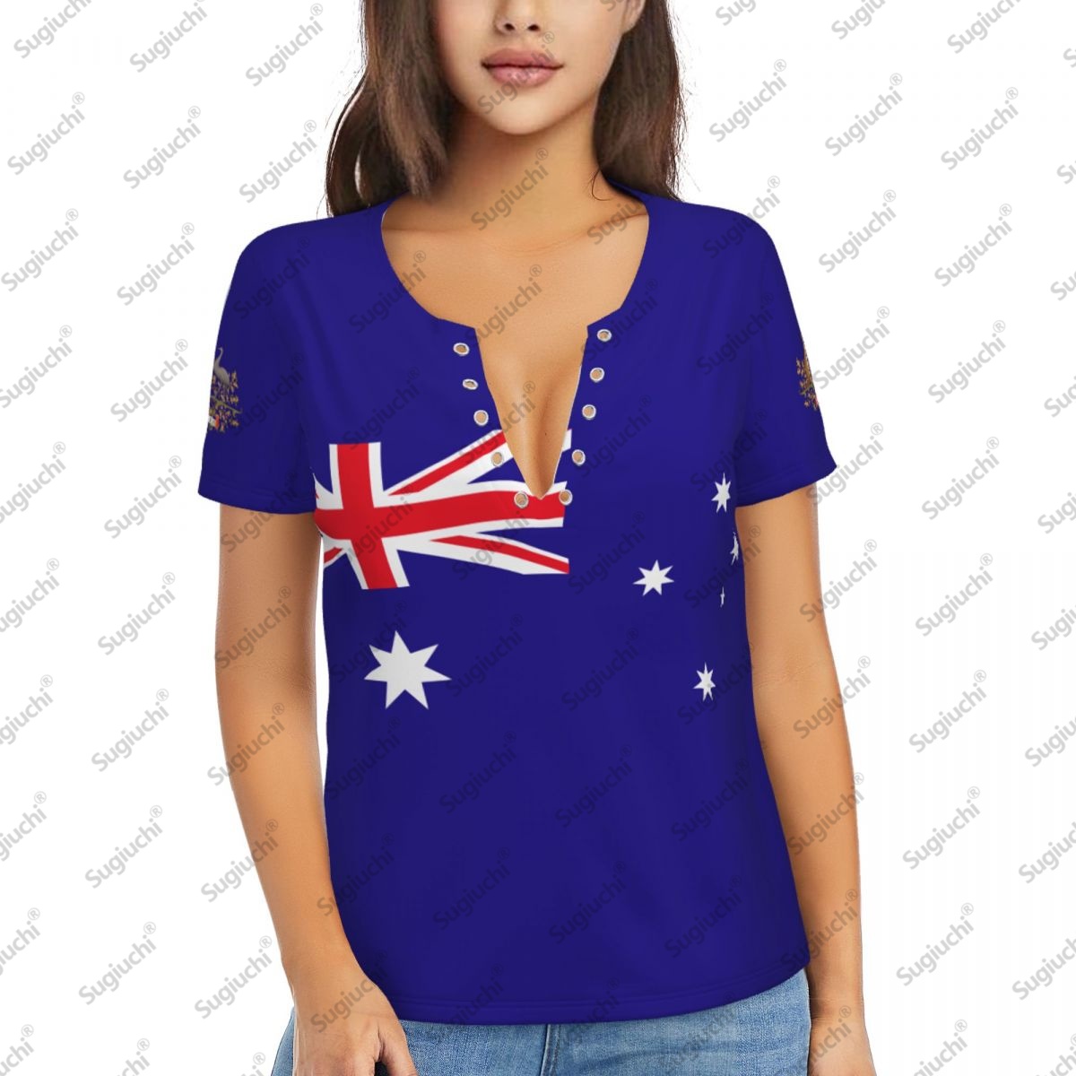 Women'S Accessories Australia - 2025 Australië Vlag Sexy Diepe V-hals
