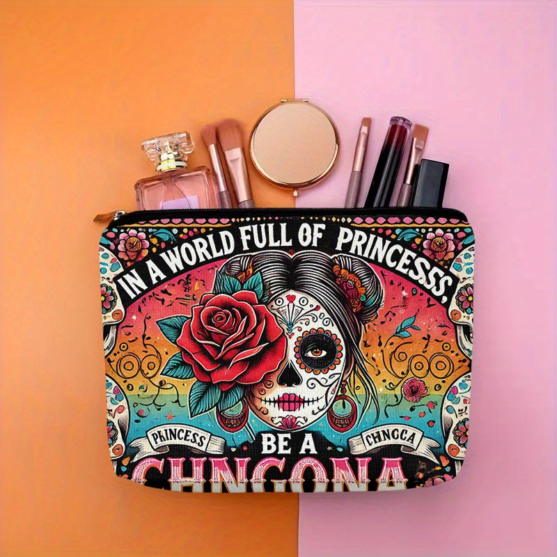 Women Accessories Box - Een make-uptasje met bloemen- en schedel