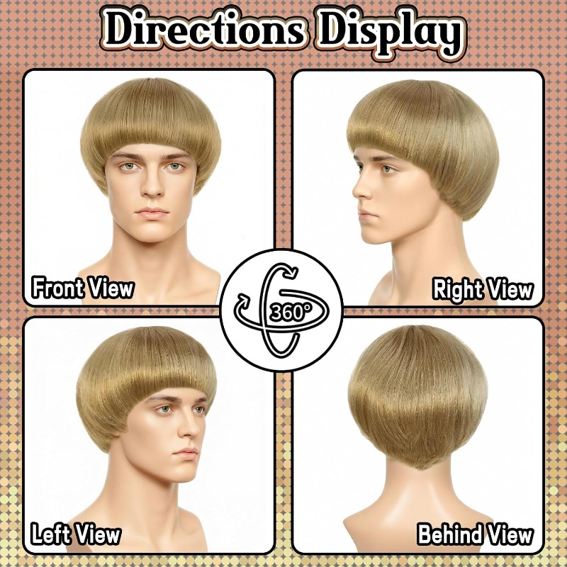 Korte blonde bowl cut pruik, b - Women'S Accessories In The 70S recensie en prijs